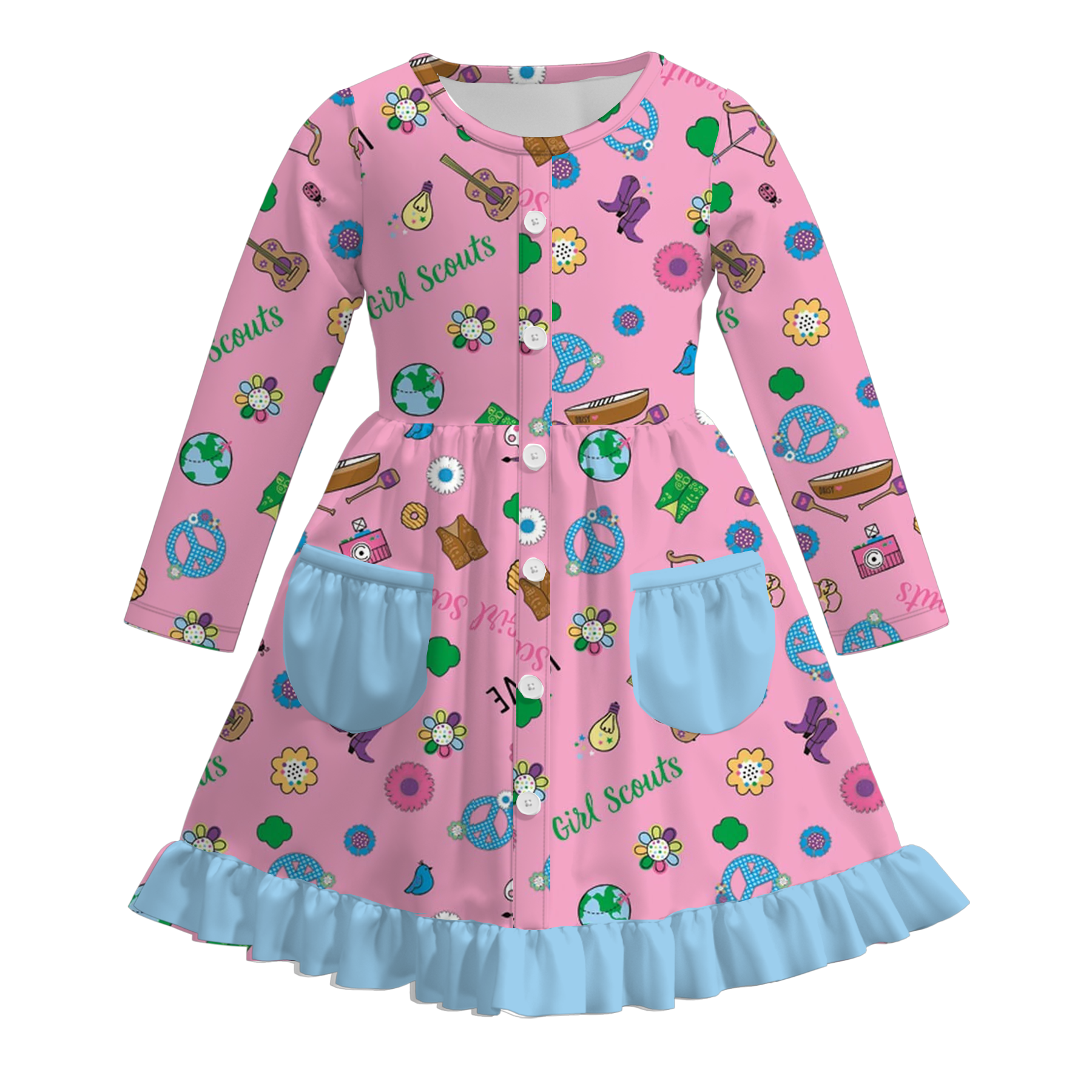 (Pre Order)Girls Fall Dessert Print Dress
