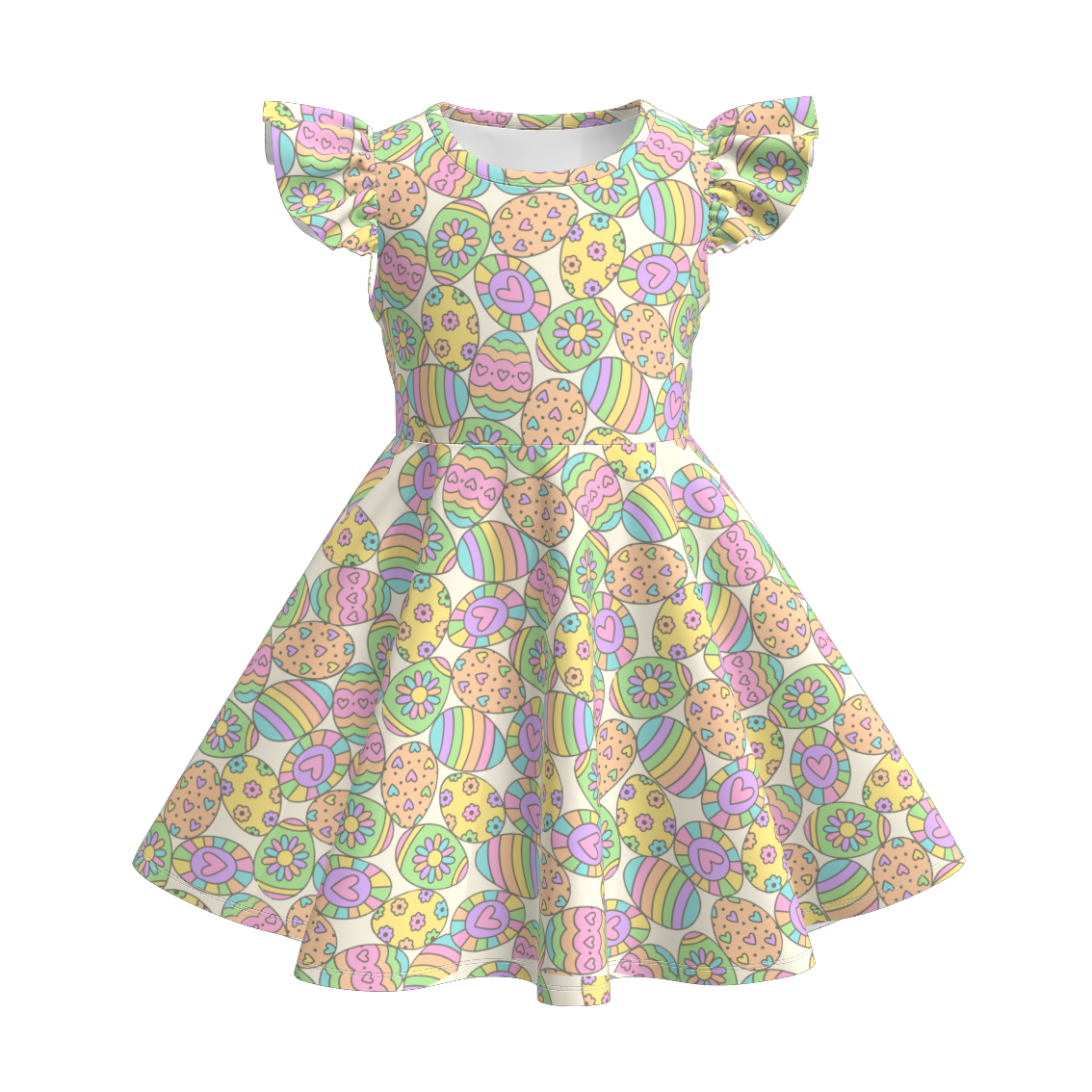 (Pre Order)Girls Spring and Summer Easter Print Dress