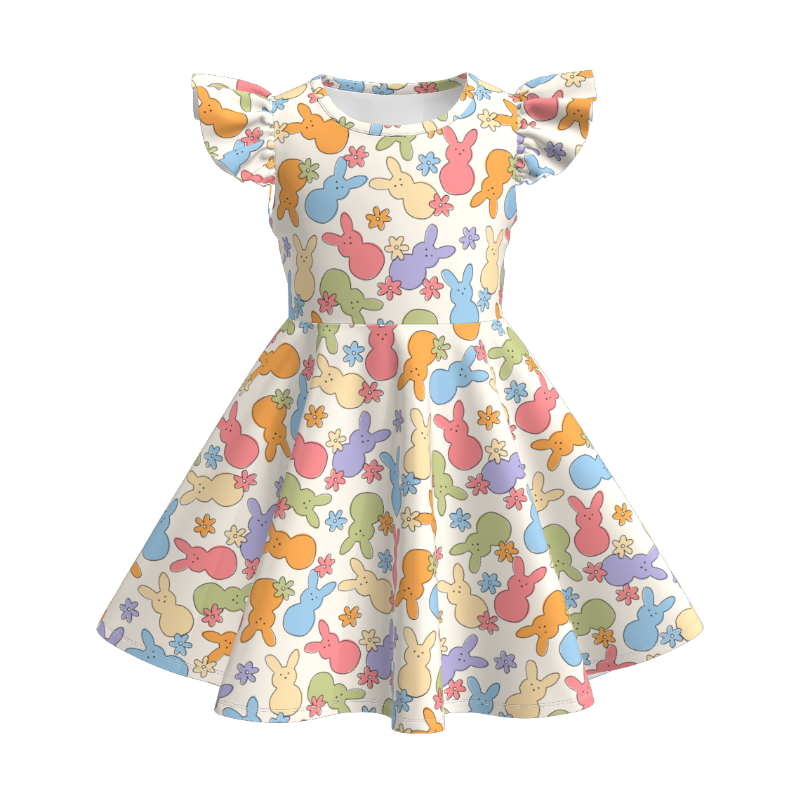 (Pre Order)Girls Spring and Summer Easter Print Dress