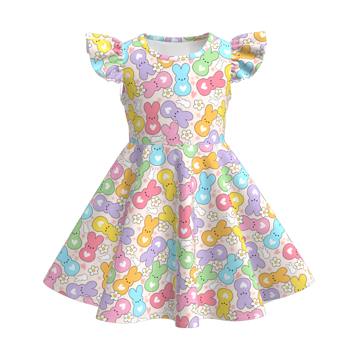 (Pre Order)Girls Spring and Summer Easter Print Dress