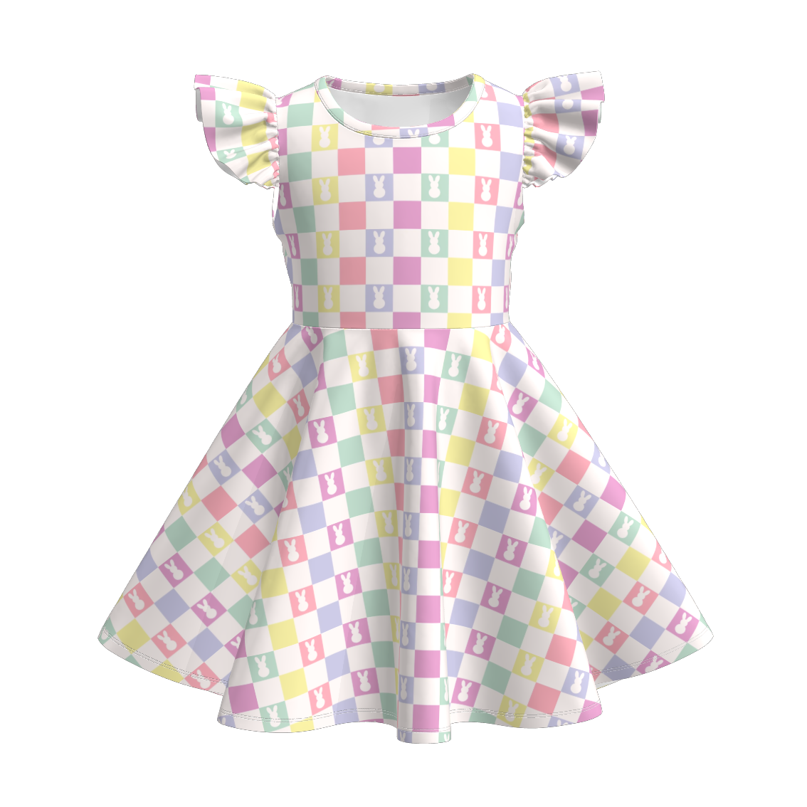 (Pre Order)Girls Spring and Summer Easter Print Dress