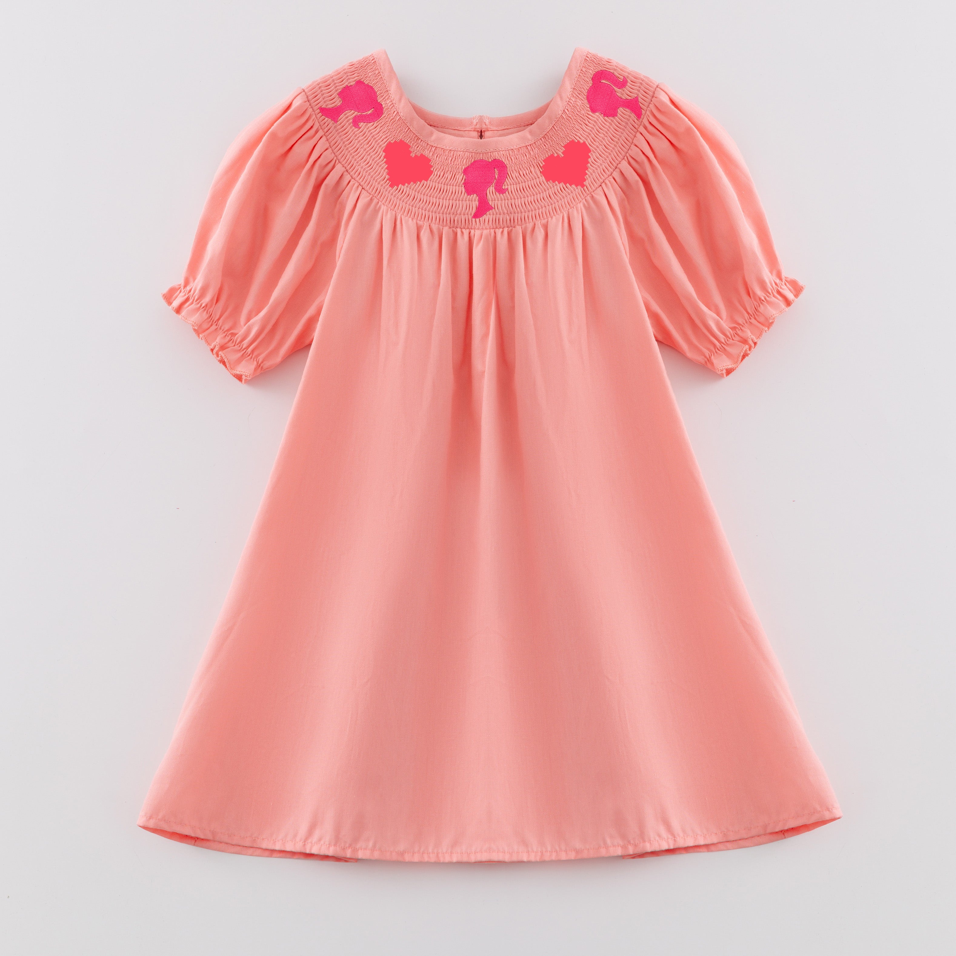 (Pre Order)Girls Valentine's Day Embroidery Smocked Dress and Romper