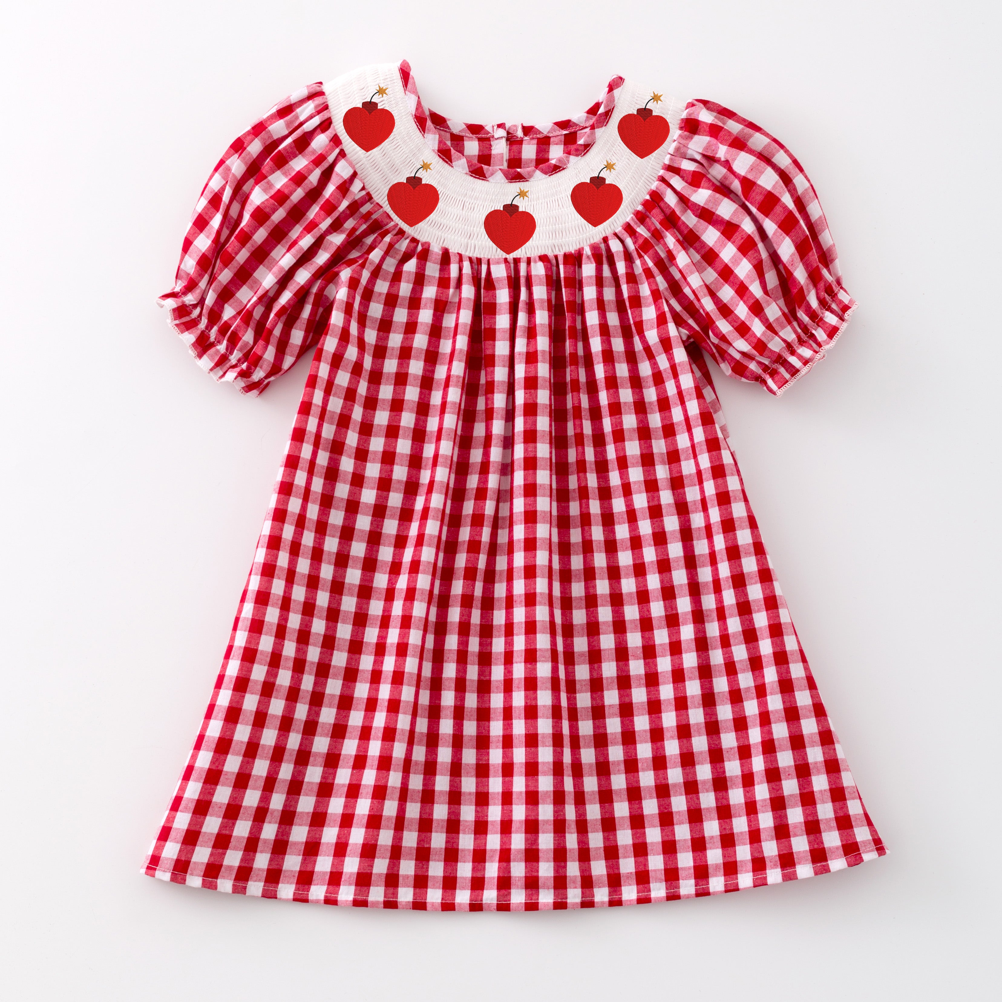 (Pre Order)Girls and Boys Valentine's Day Embroidery Smocked Dress Romper Outfit