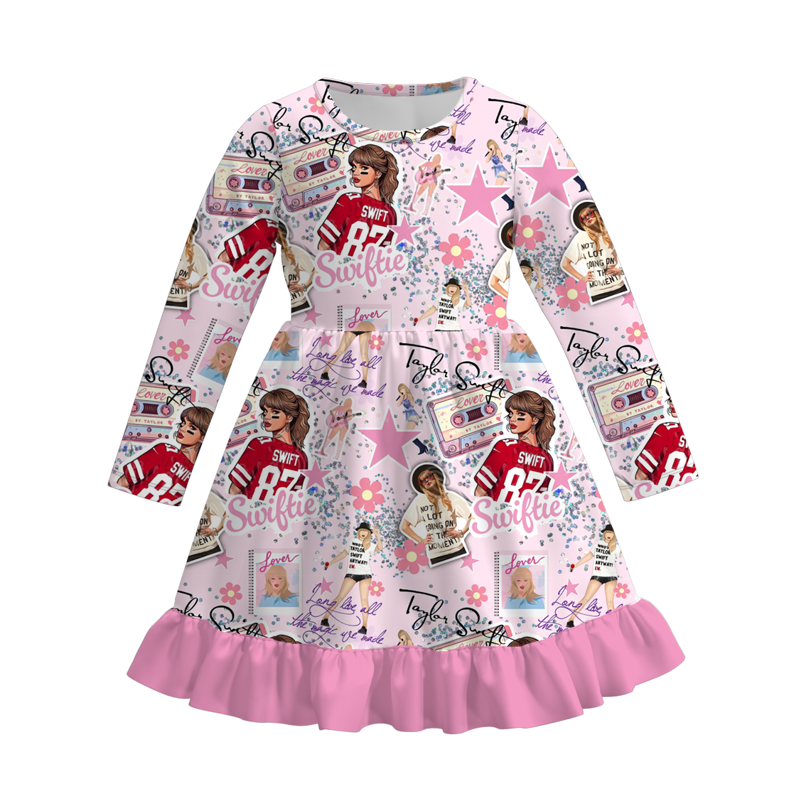 (Pre Order)Girls Fall TS Print Dress