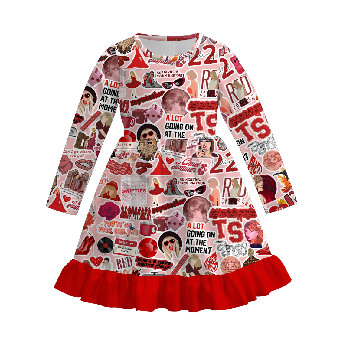 (Pre Order)Girls Fall TS Print Dress