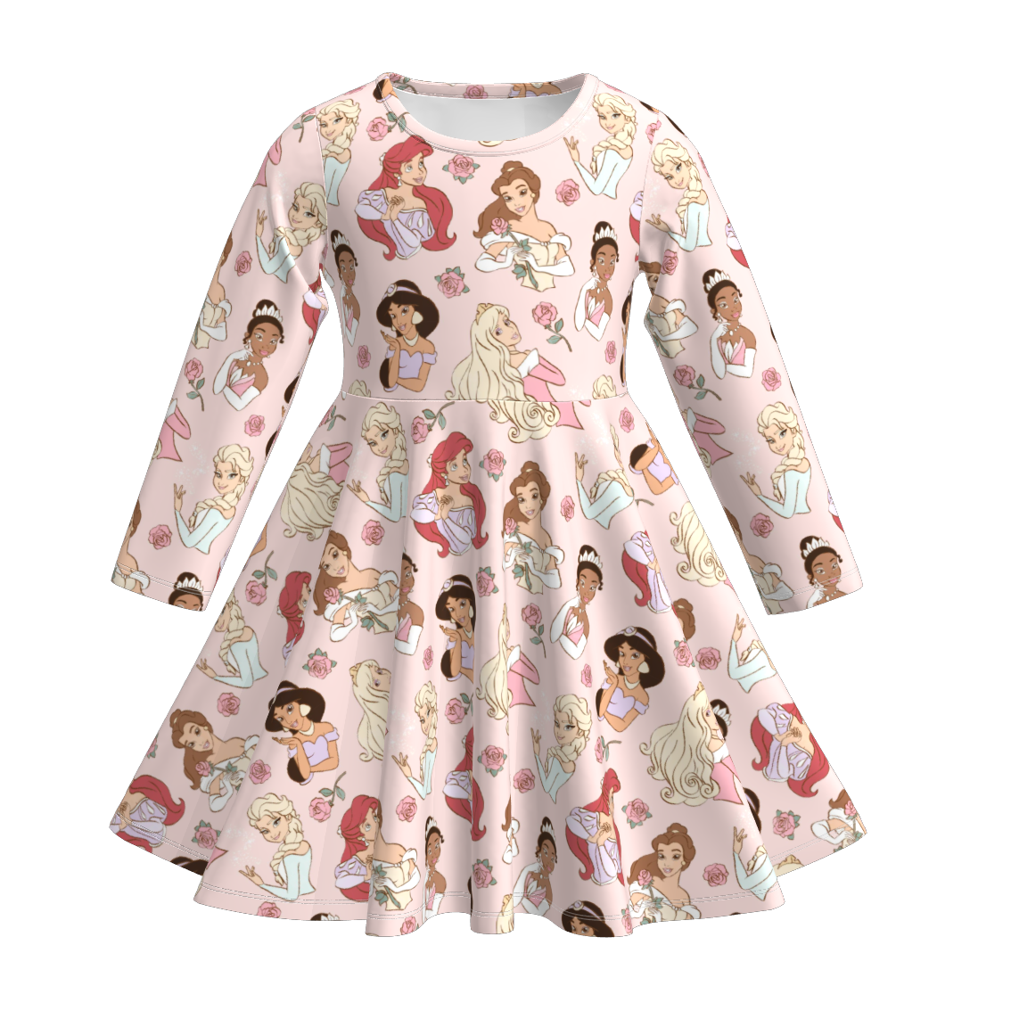 (Pre Order)Girls Valentine's Day Cartoon Print Dress