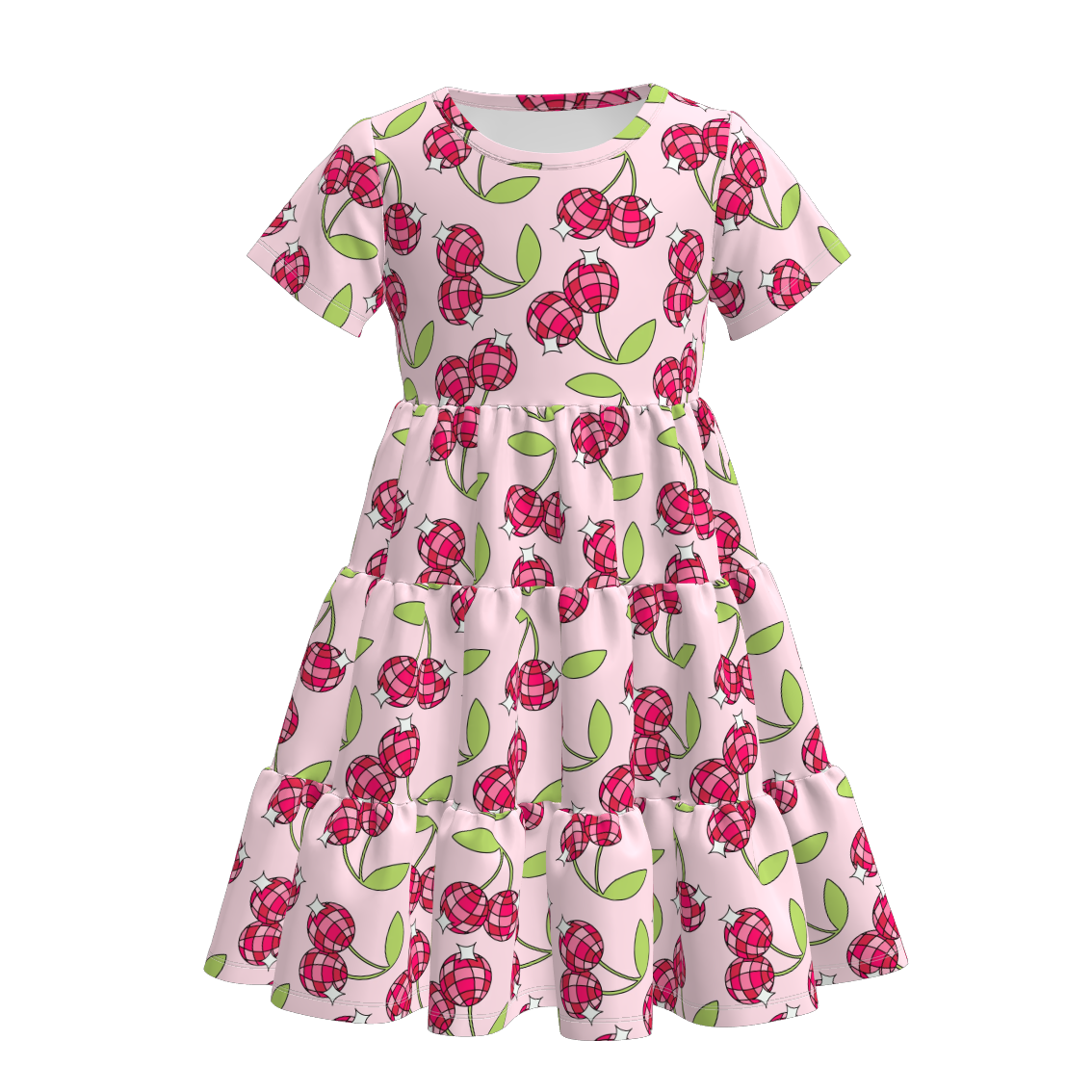(Pre Order)Mommy and Me Spring & Summer Floral Cherry Print Dress