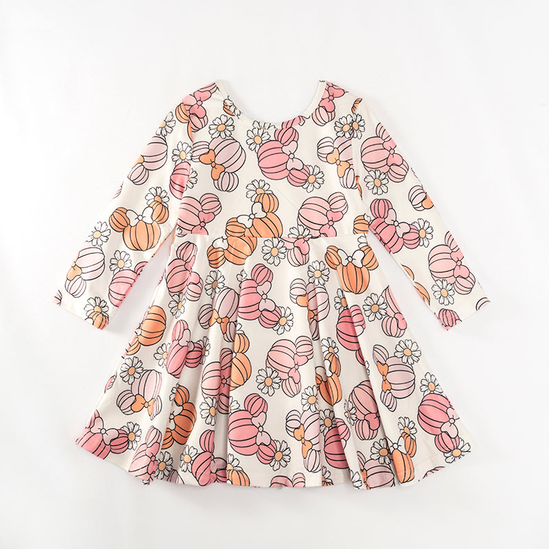 (In Stock)Girls Thanksgiving Pumpkin Dress