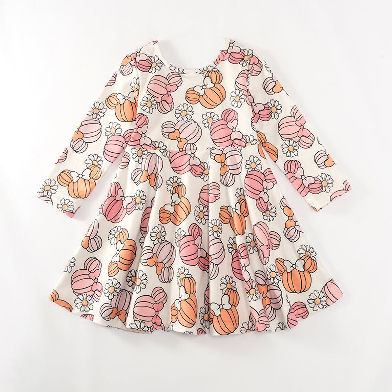 (In Stock)Girls Thanksgiving Pumpkin Dress
