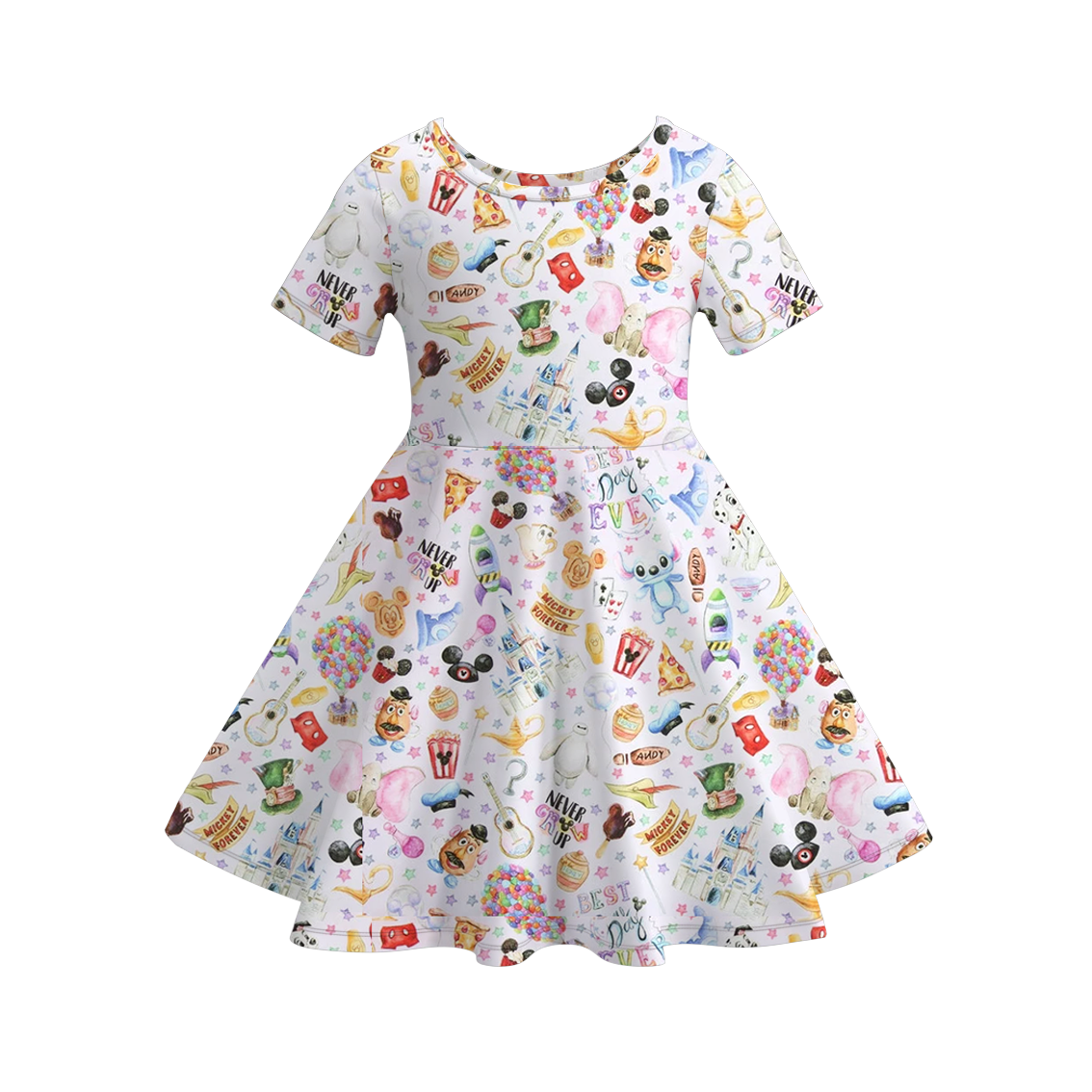 (Pre Order)Girls Fall Cartoon Print Dress