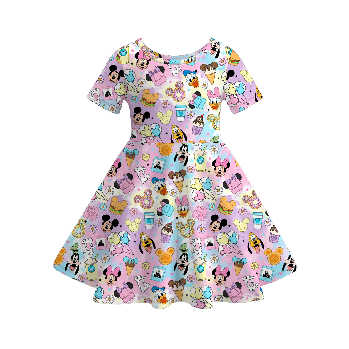 (Pre Order)Girls Fall Cartoon Print Dress