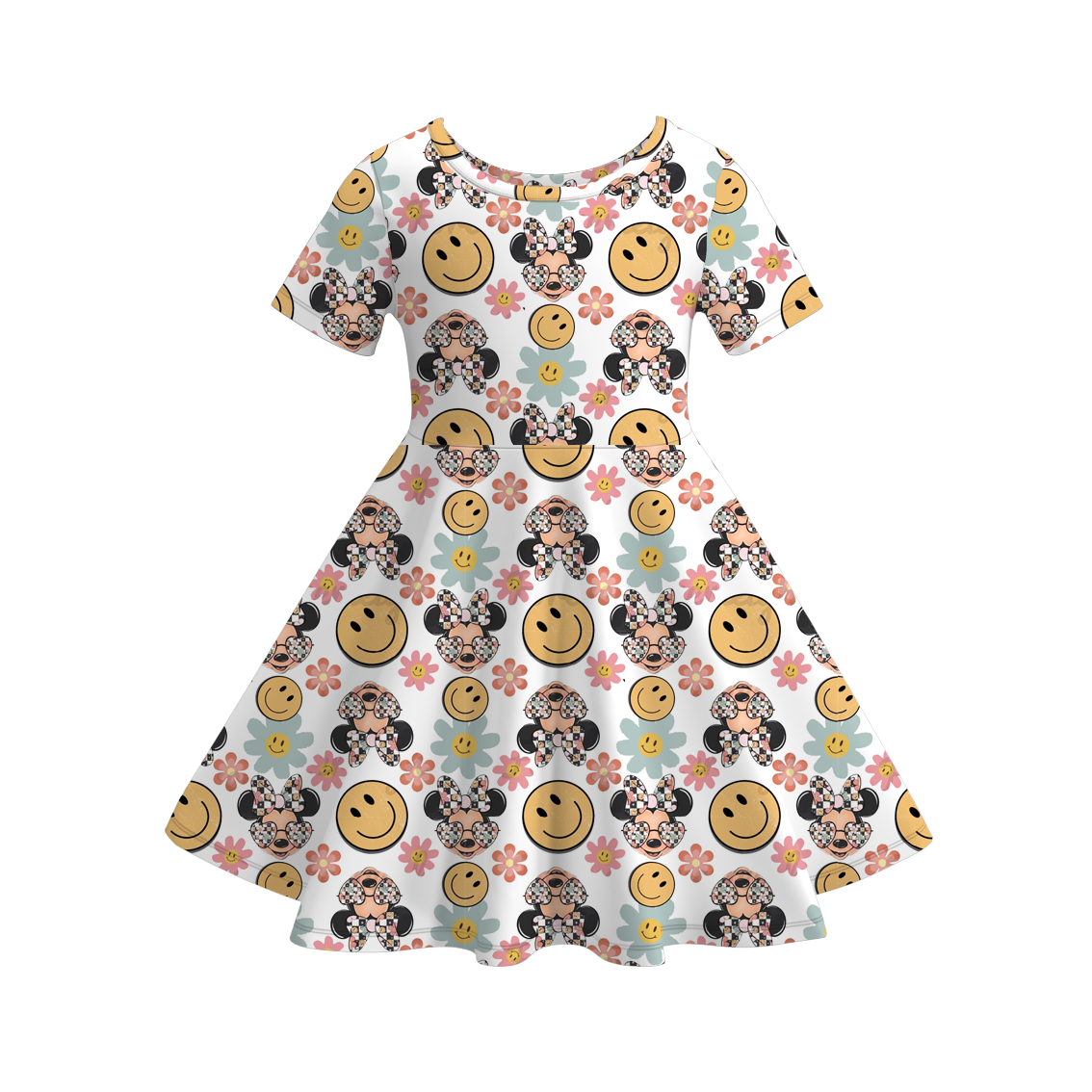 (Pre Order)Girls Fall Cartoon Print Dress