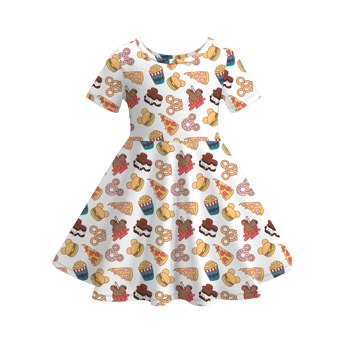 (Pre Order)Girls Fall Cartoon Print Dress