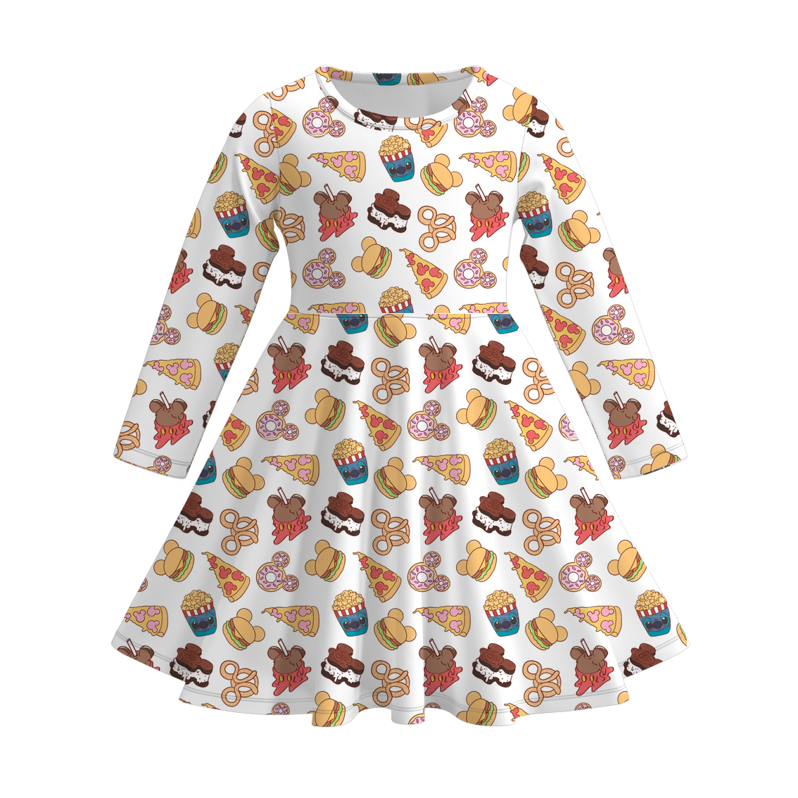 (Pre Order)Girls Fall Cartoon Print Dress