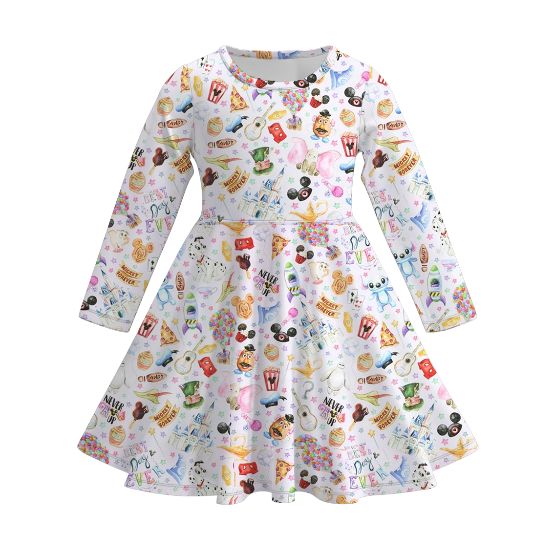 (Pre Order)Girls Fall Cartoon Print Dress