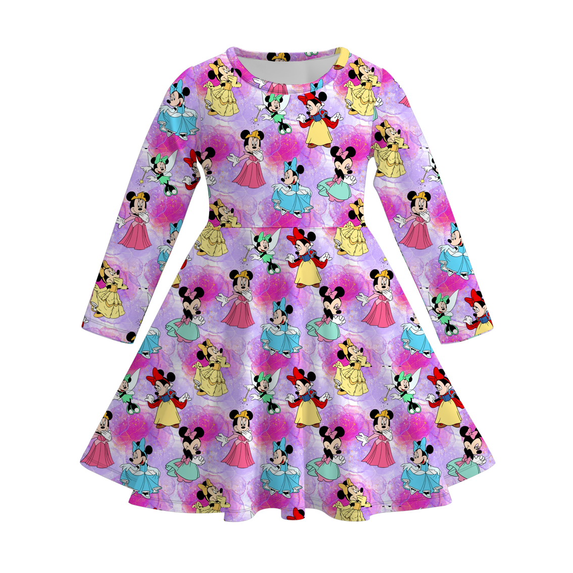 (Pre Order)Girls Fall Cartoon Print Dress