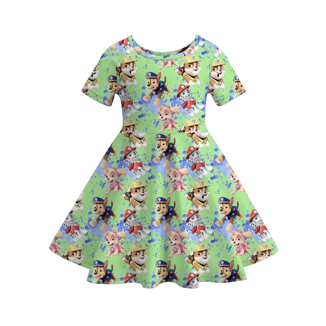 (Pre Order)Girls Fall Cartoon Print Dress