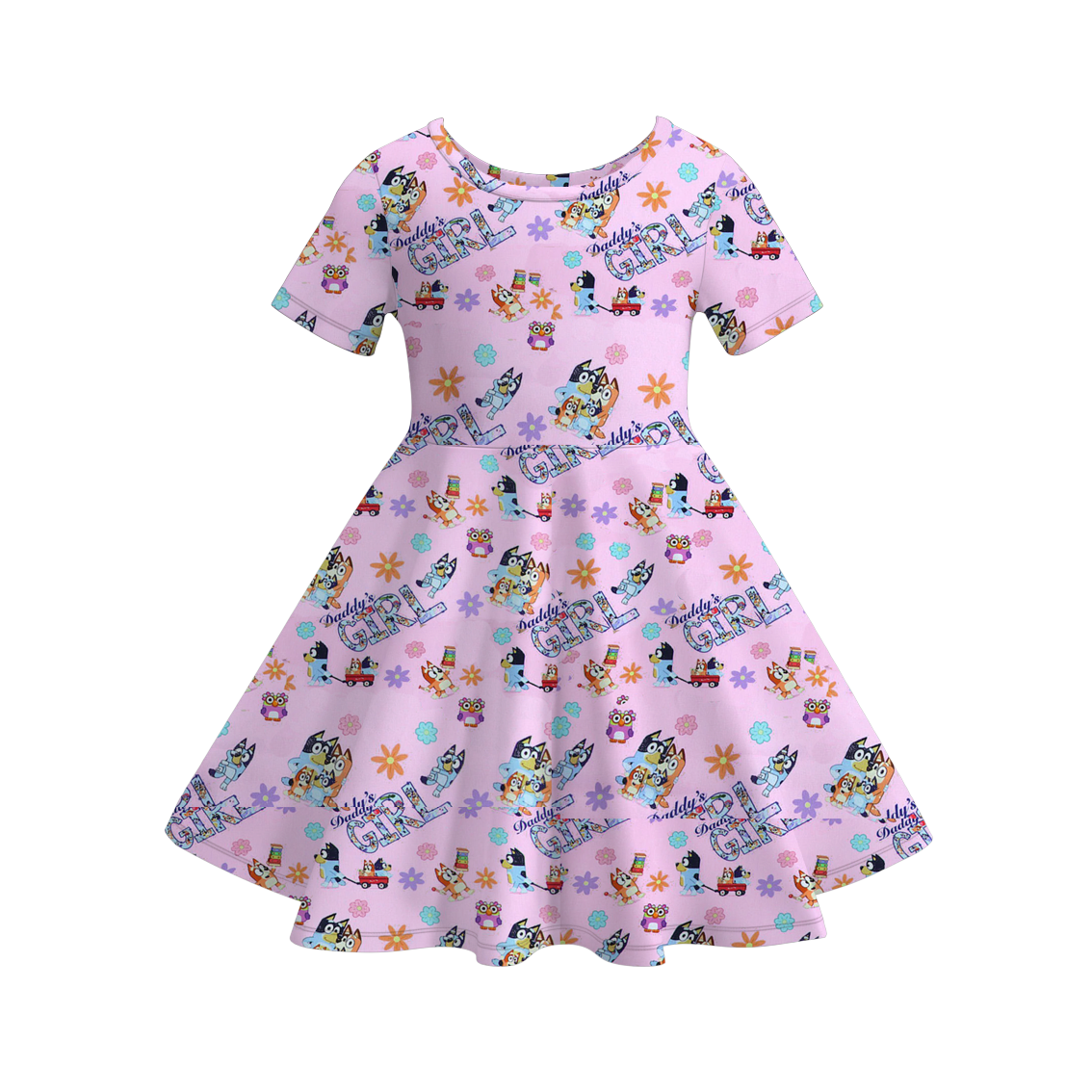 (Pre Order)Girls Fall Cartoon Print Dress