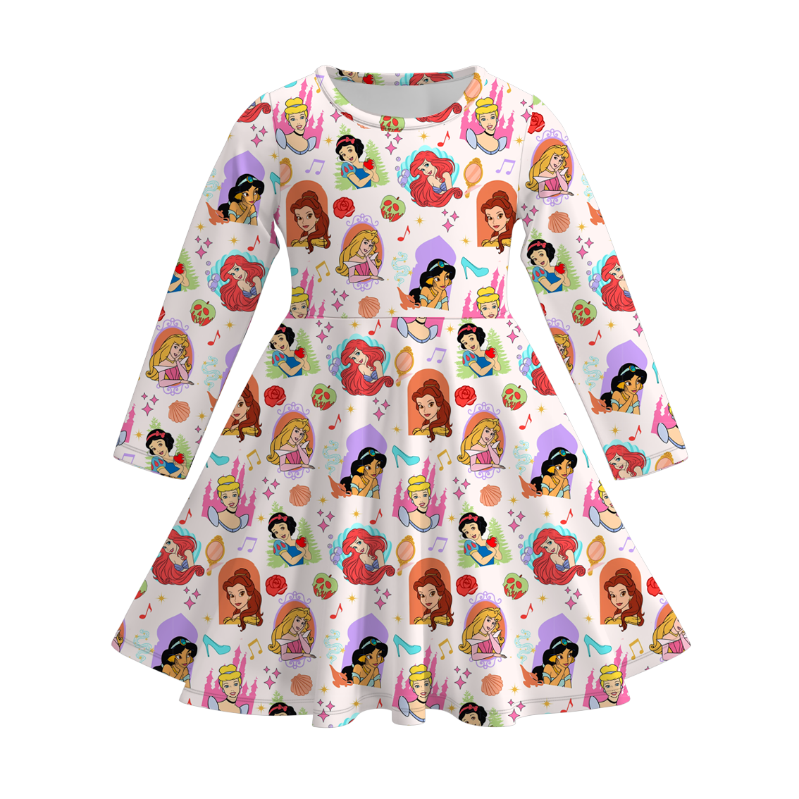 (Pre Order)Girls Fall Princess Print Dress