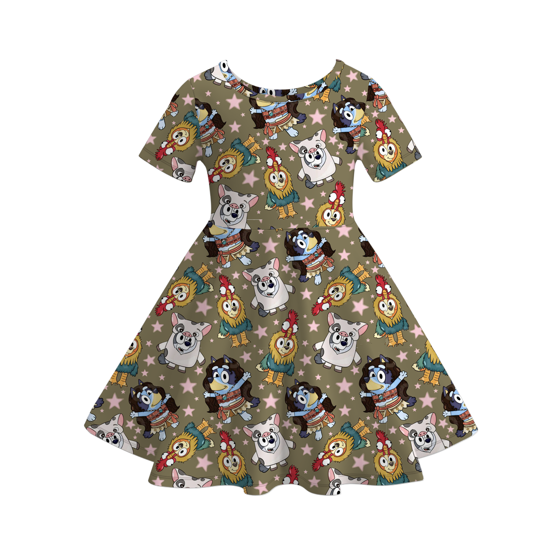 (Pre Order)Girls Cute Cartoon Print Dress