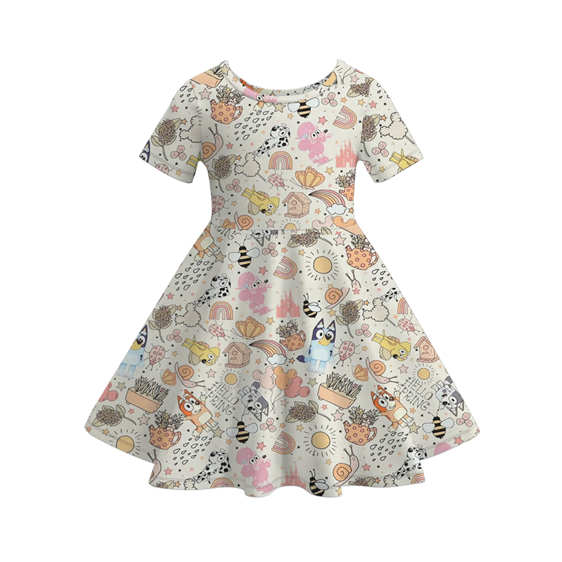 (Pre Order)Girls Cute Cartoon Print Dress