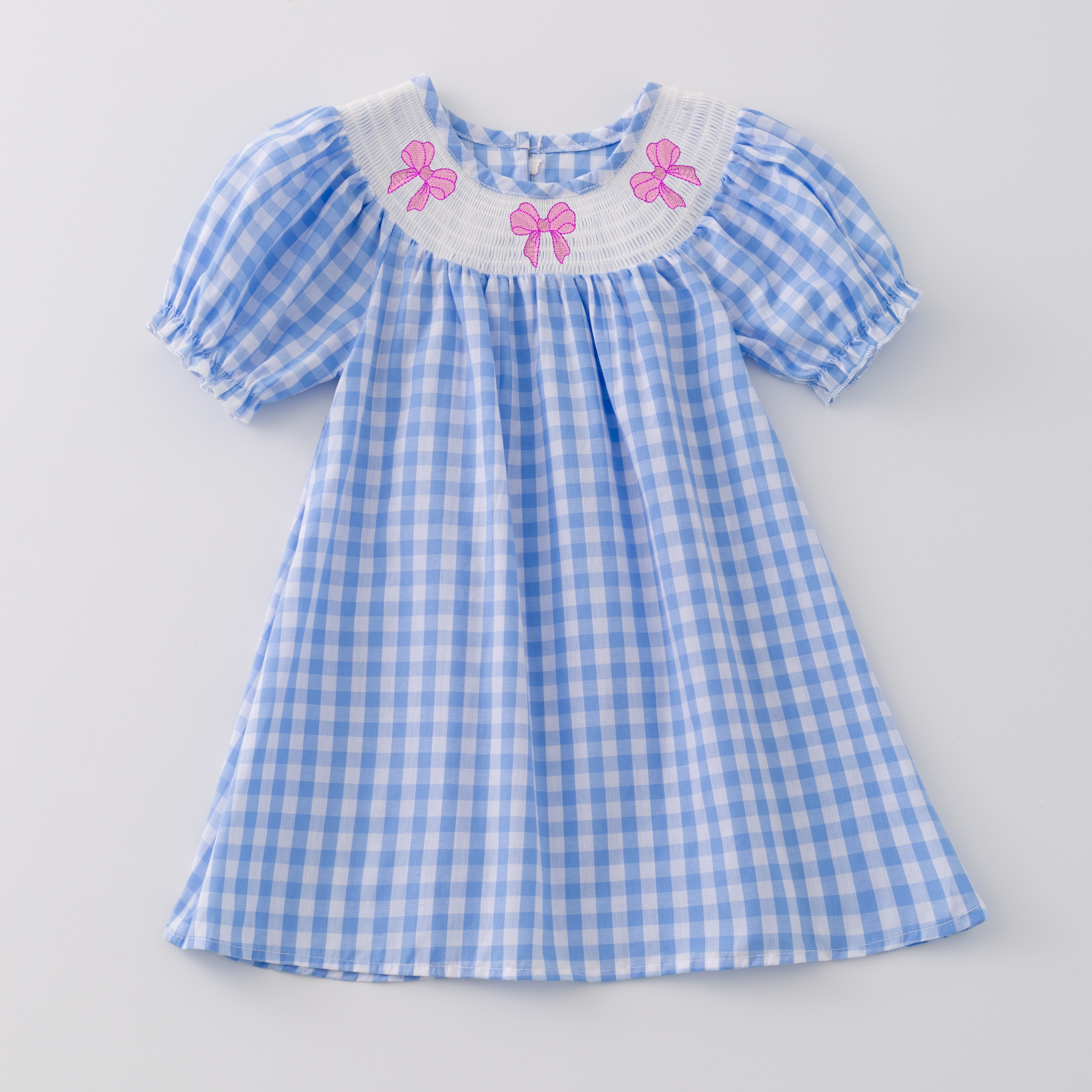 (Pre Order)Girls Farm Embroidery Smocked Dress