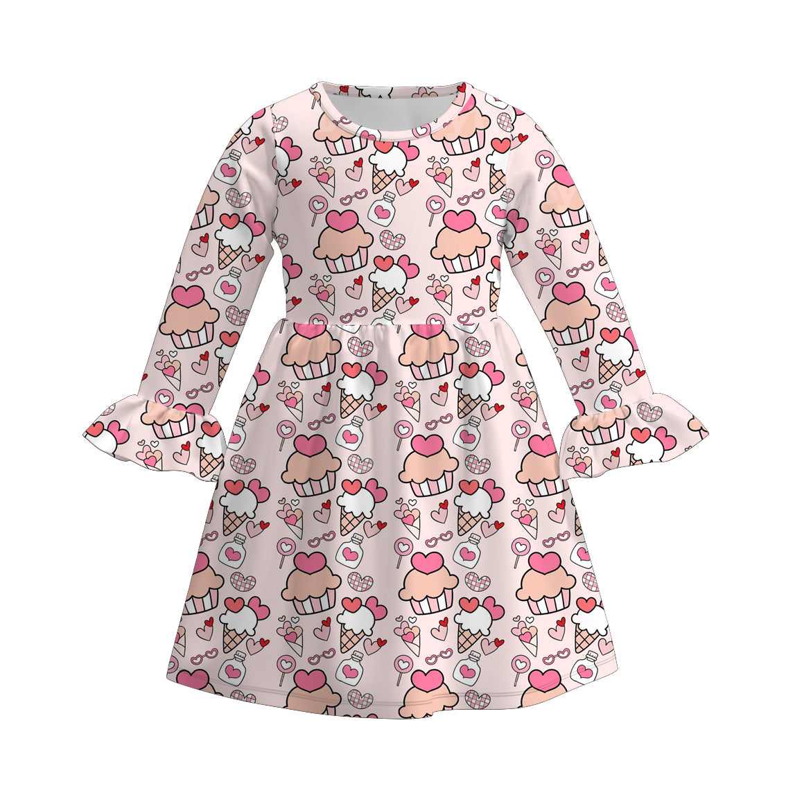 (Pre Order)Girls Valentine's Day Print Dress