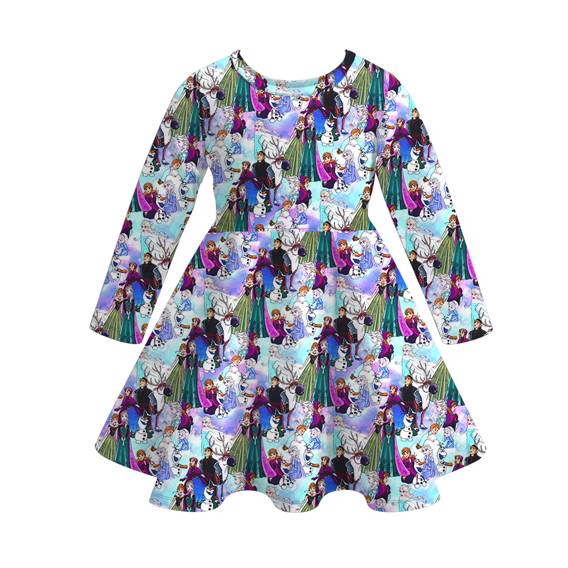 (Pre Order)Girls Christmas Print Milk Silk Dress