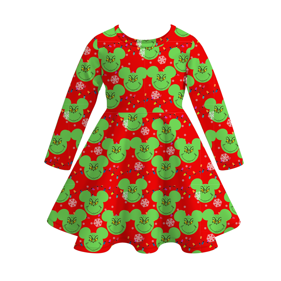 (Pre Order)Girls Christmas Print Milk Silk Dress