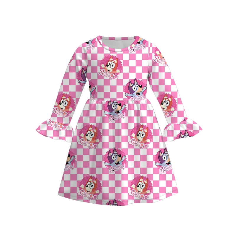 (Pre Order)Girls Valentine's Day Cartoon Print Dress