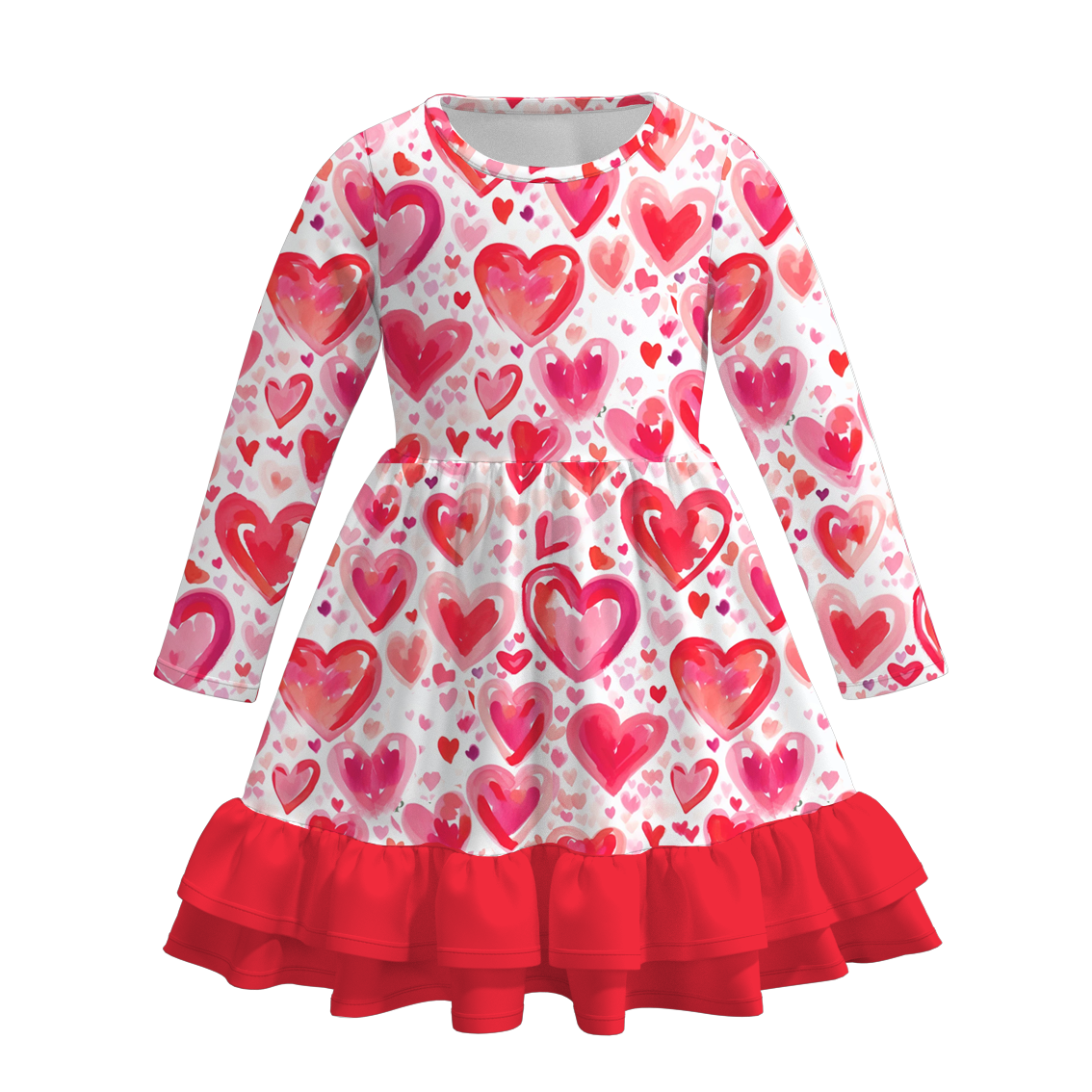 (Pre Order)Girls Valentine's Day Print Dress