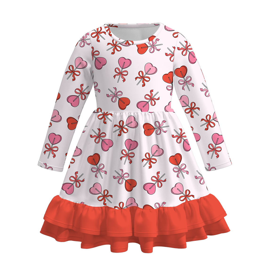 (Pre Order)Girls Valentine's Day Print Dress