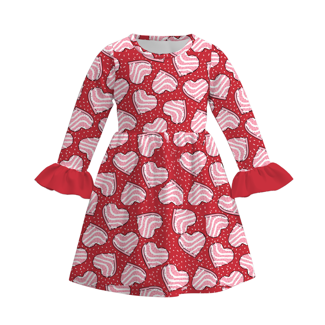 (Pre Order)Girls Valentine's Day Print Dress