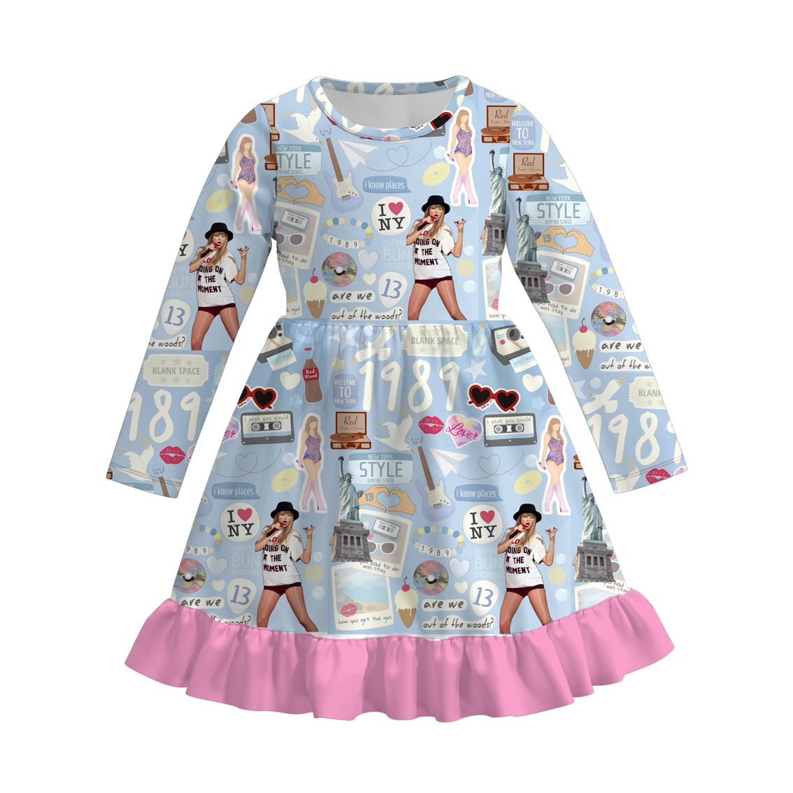 (Pre Order)Girls Fall TS Print Dress