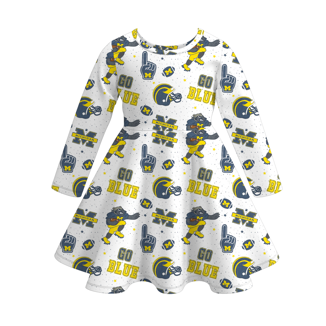 (Pre Order)Girls Football Print Milk Silk Dress