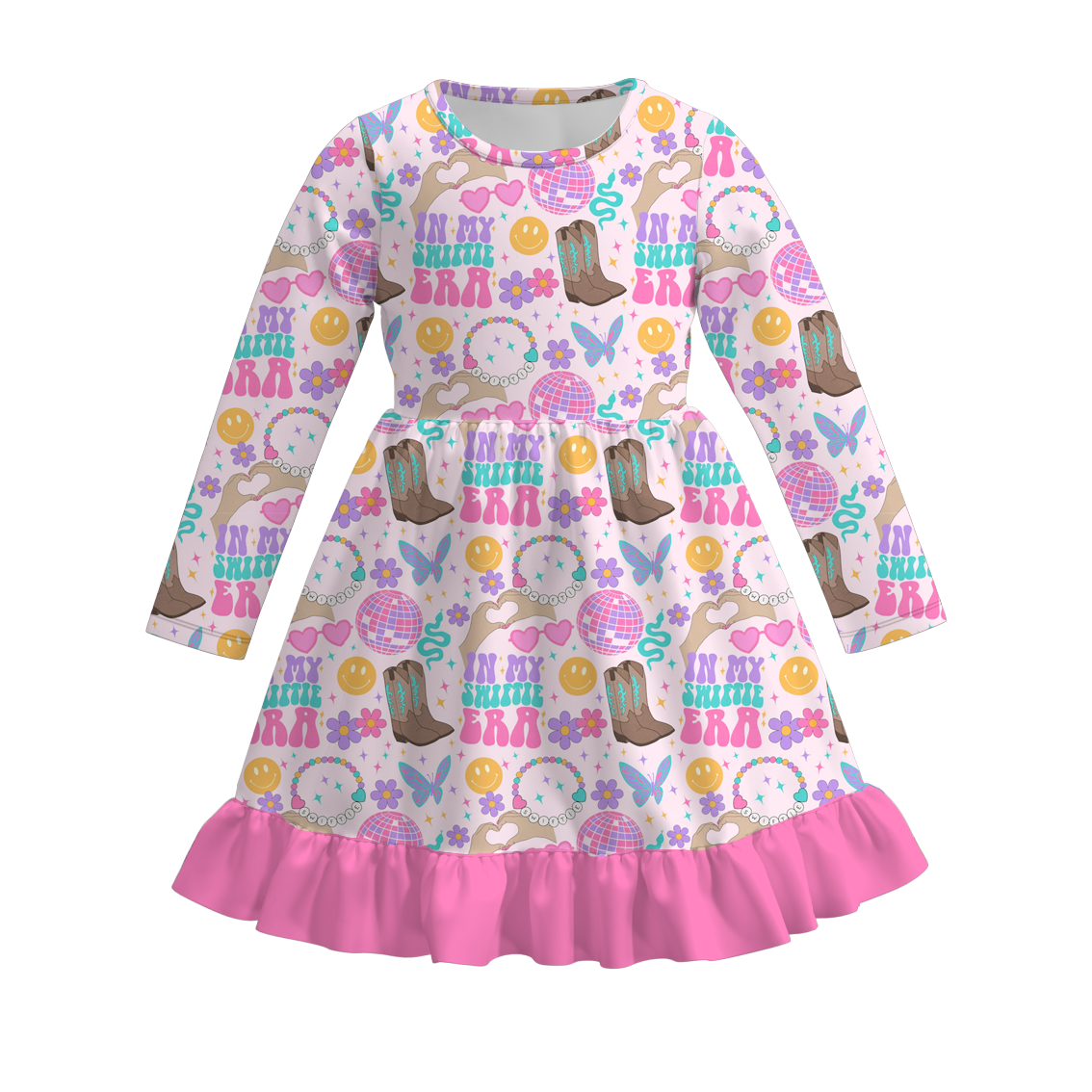 (Pre Order)Girls TS Print Milk Silk Dress