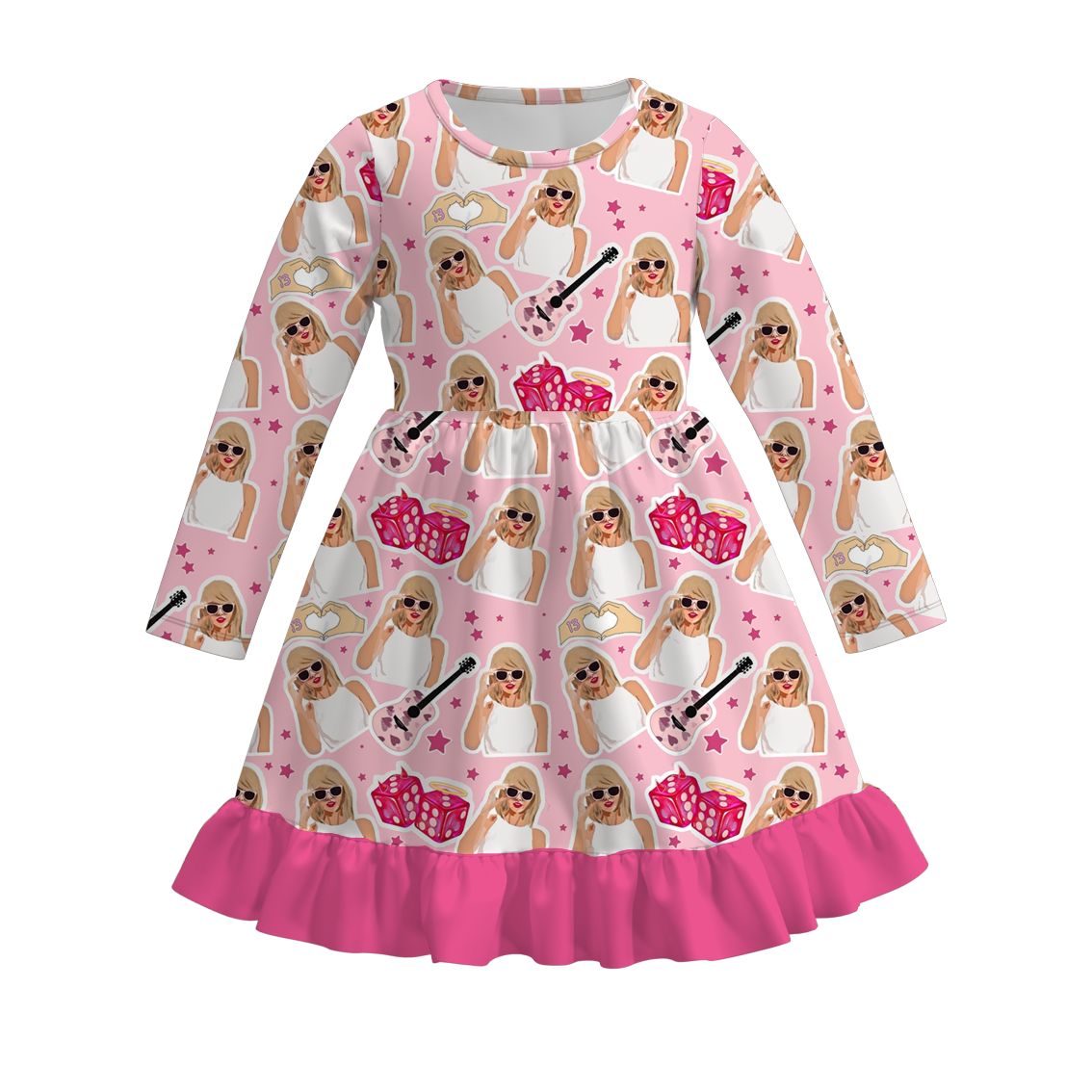(Pre Order)Girls TS Print Milk Silk Dress