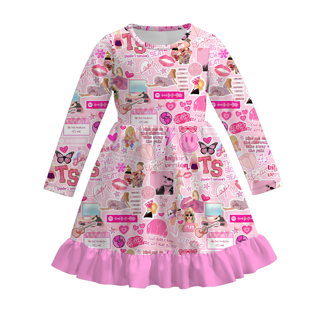 (Pre Order)Girls TS Print Milk Silk Dress