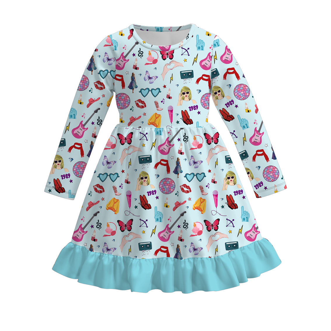 (Pre Order)Girls TS Print Milk Silk Dress
