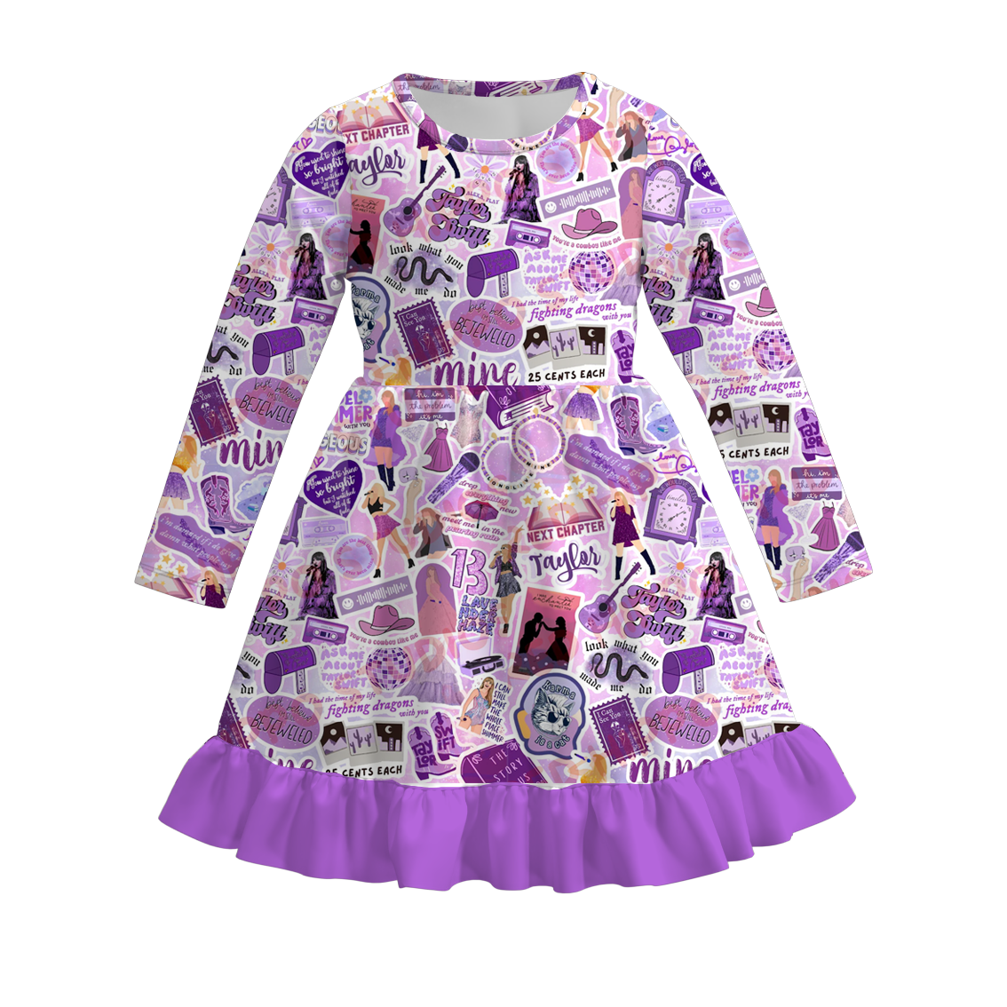 (Pre Order)Girls TS Print Milk Silk Dress