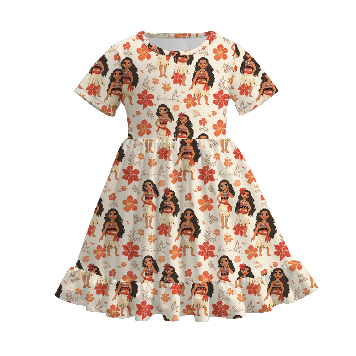 (Pre Order)Girls Cartoon Character Print Dress