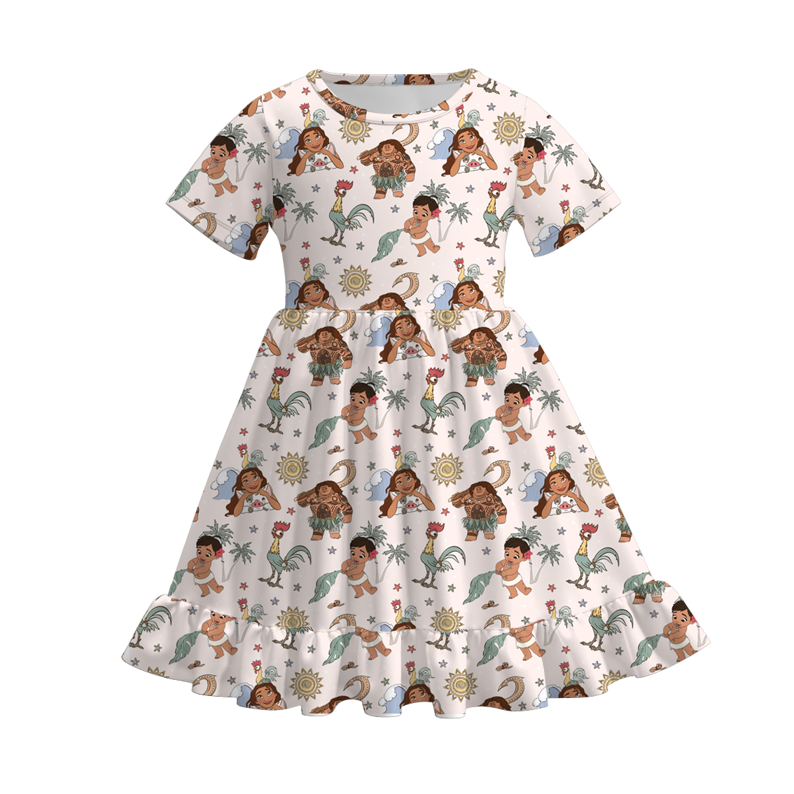 (Pre Order)Girls Cartoon Character Print Dress