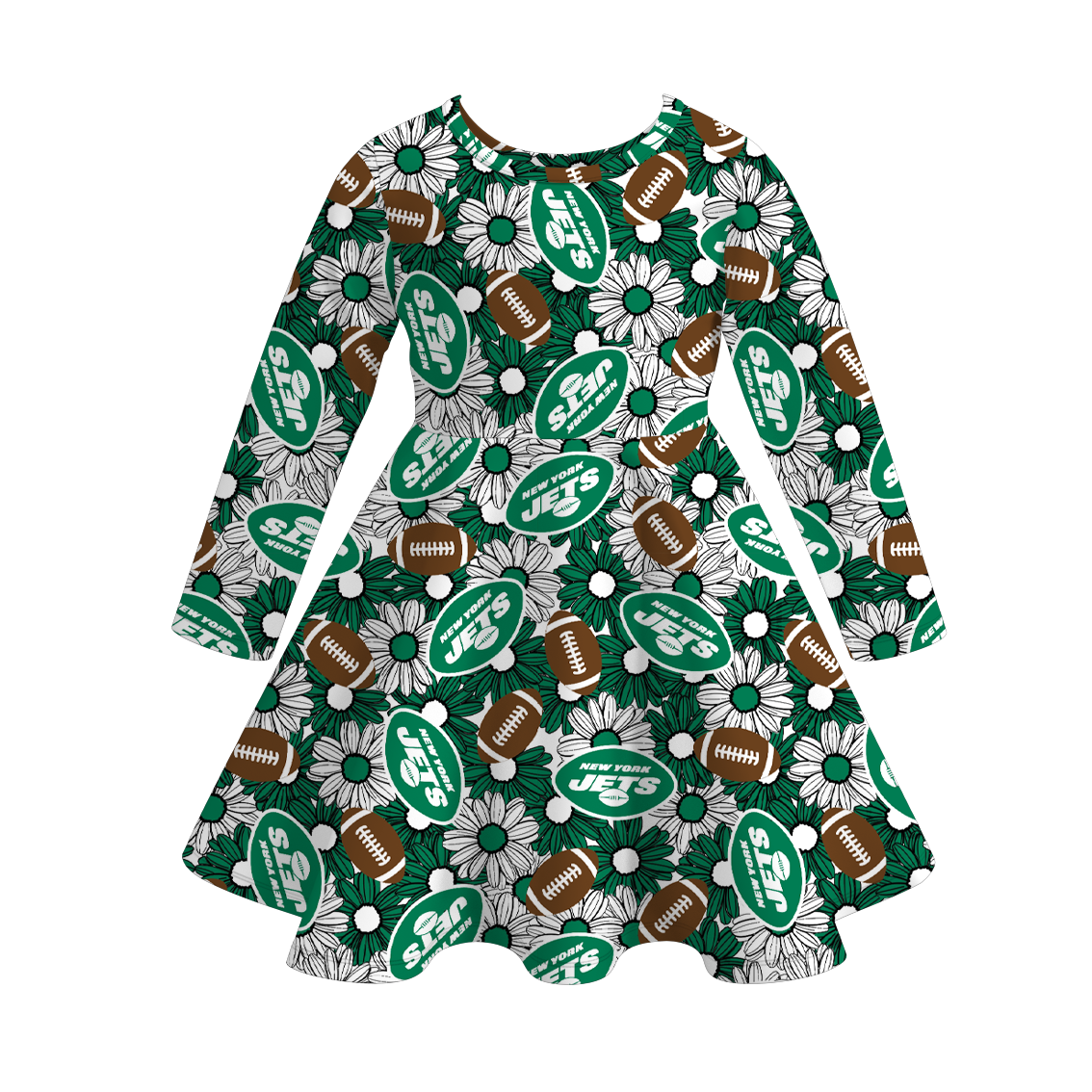 (Pre Order)Girls Football Print Milk Silk Dress