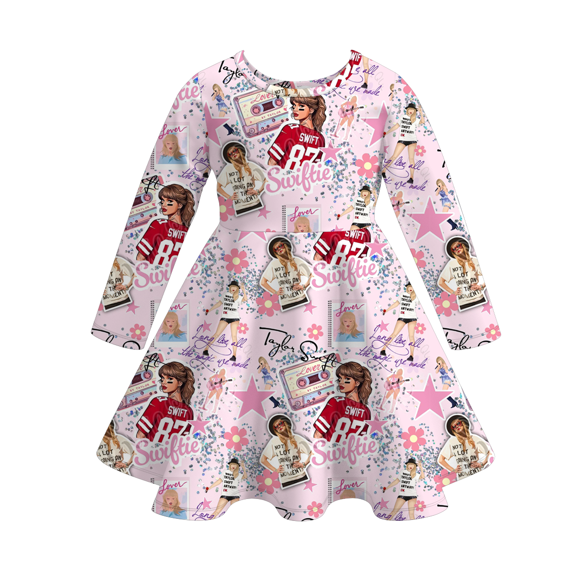 (Pre Order)Girls Football Print Milk Silk Dress
