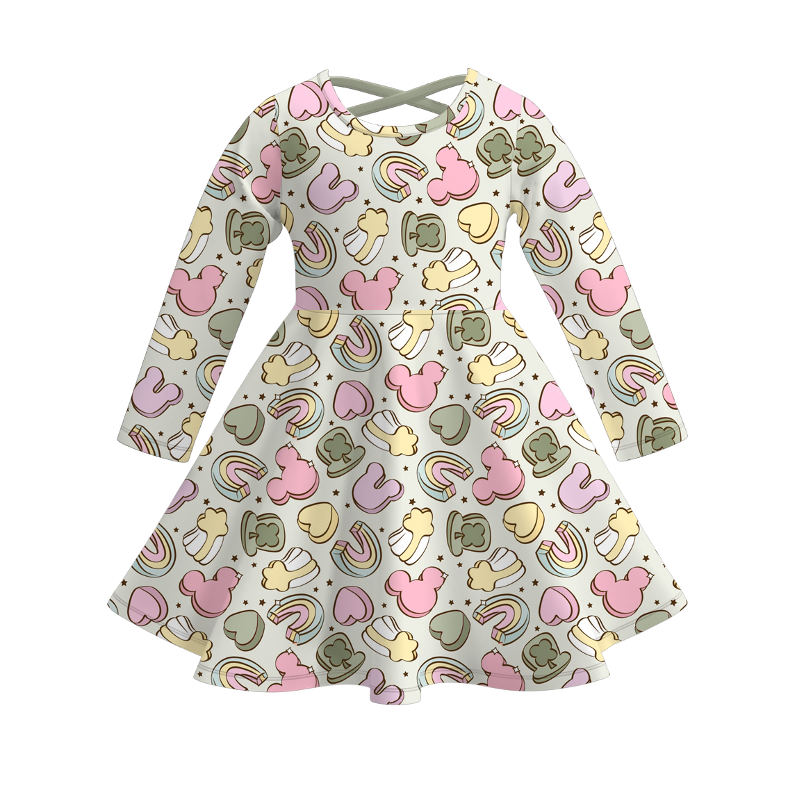 (Pre Order)Girls St.Patrick's Day Shamrock Print Dress