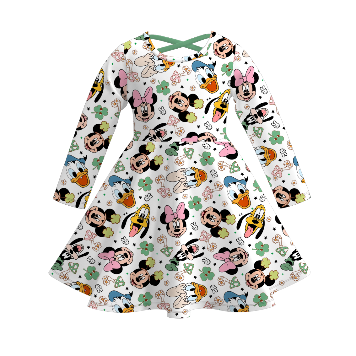 (Pre Order)Girls St.Patrick's Day Shamrock Print Dress