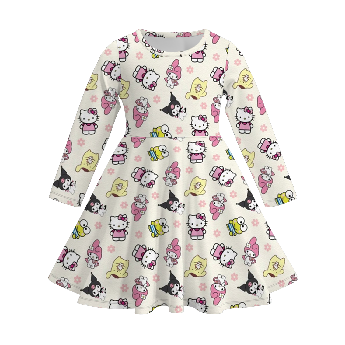(Pre Order)Girls Cute Cartoon Character Print Dress