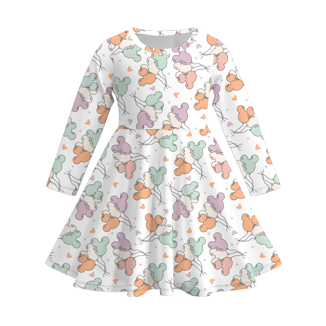 (Pre Order)Girls Cute Cartoon Character Print Dress