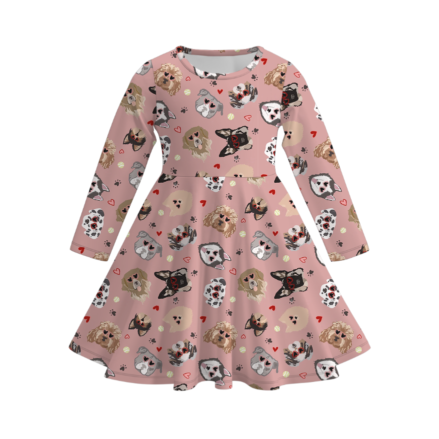 (Pre Order)Girls Valentine's Day Print Dress