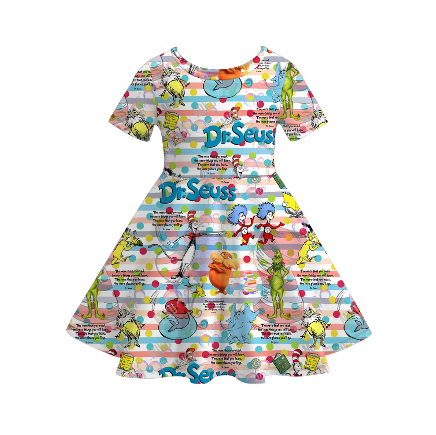 (Pre Order)Girls Spring and Summer DR SEUSS Print Dress